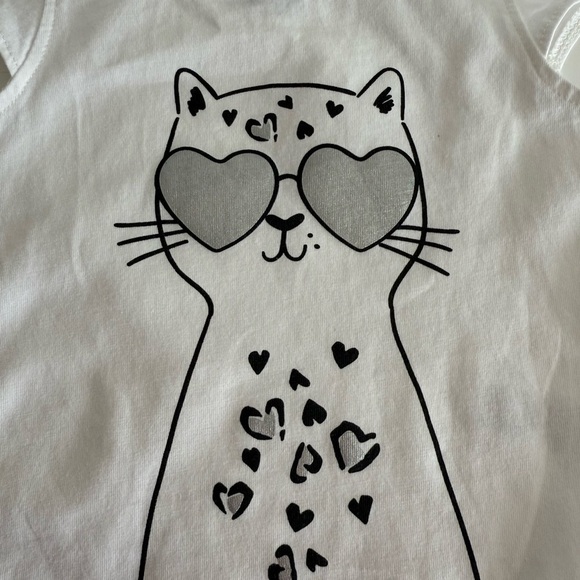 Carters White and Black Cat with Shades One Piece - Picture 3 of 11